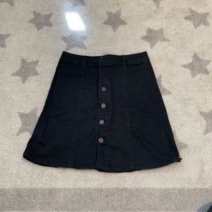 Black denim skirt